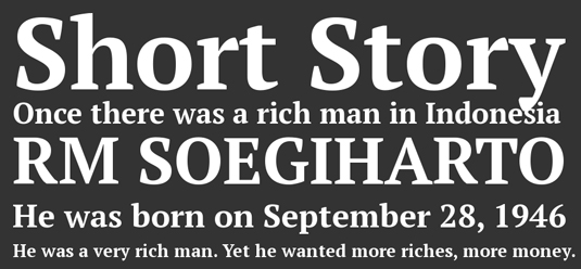 PT serif font sample