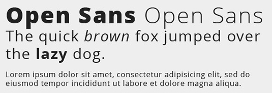 A sans Serif font called Open Sans